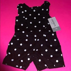 Carters black polka dot onesie